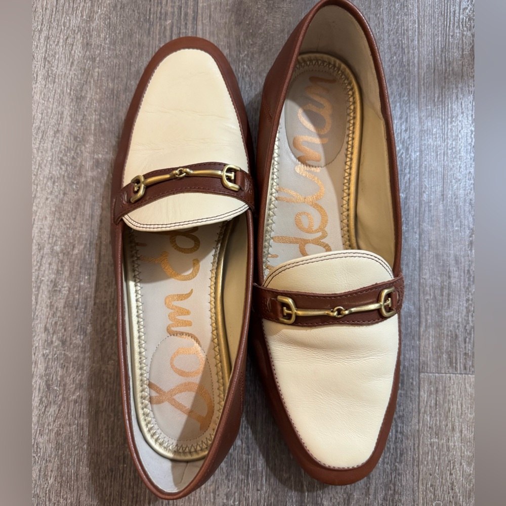 Sam Edelman Loraine Tan and Cream Loafers